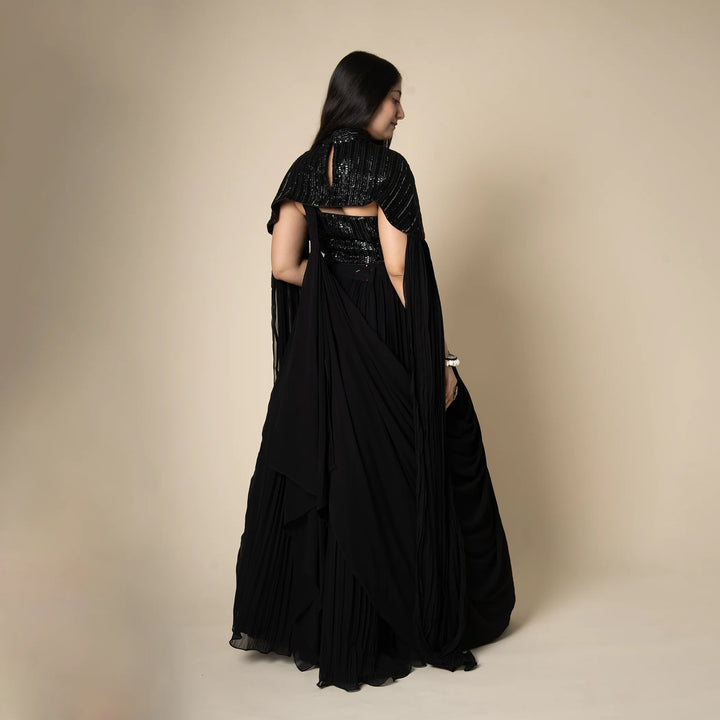 Western drape lehenga