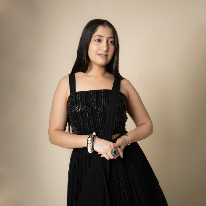 Western drape lehenga