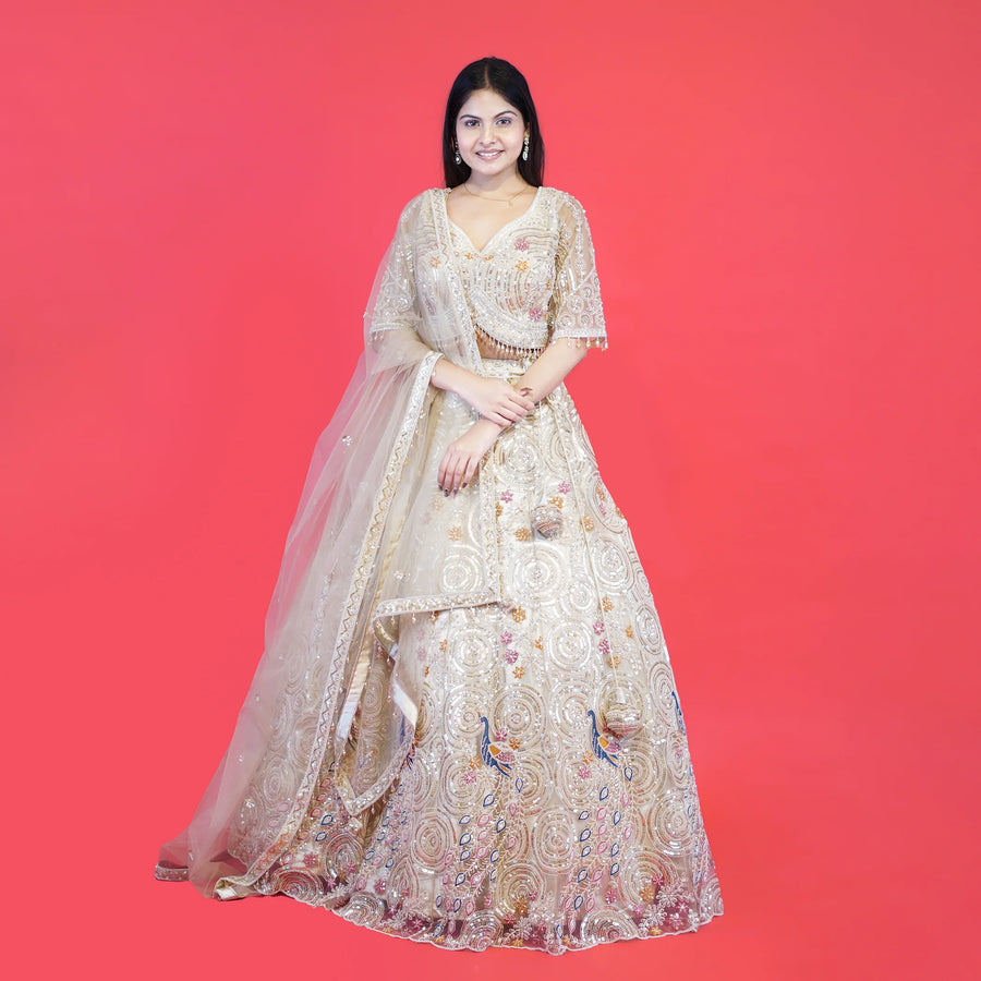 Designer Indo-Western Crop Top Lehenga