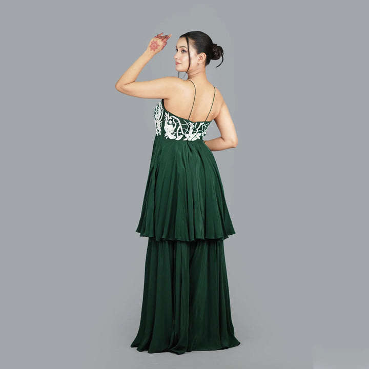 Designer Peplum Kurti with Flared Sharara Vastrachowk