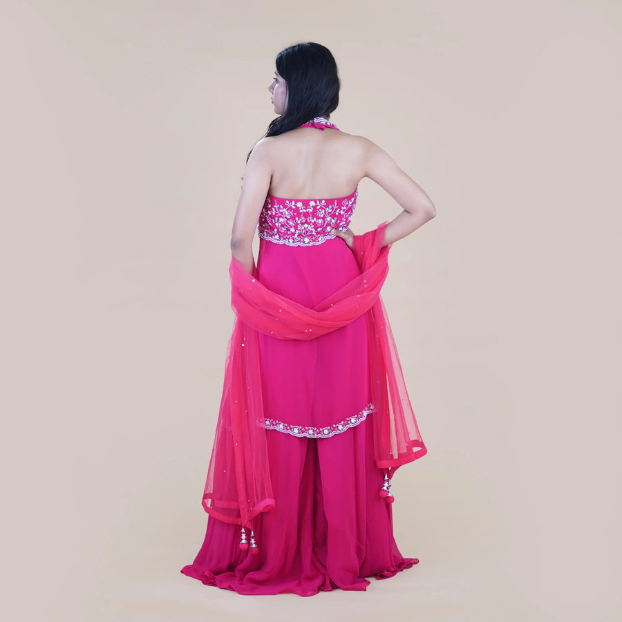 Designer Peplum Kurti with Sharara Vastrachowk