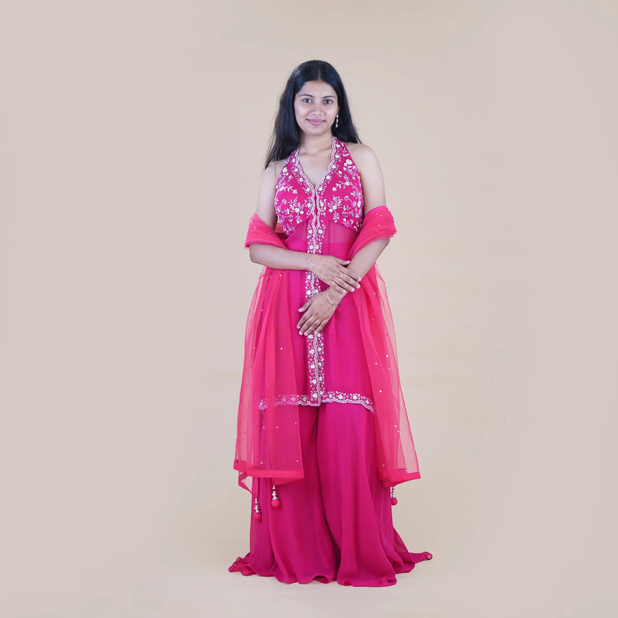 Designer Peplum Kurti with Sharara