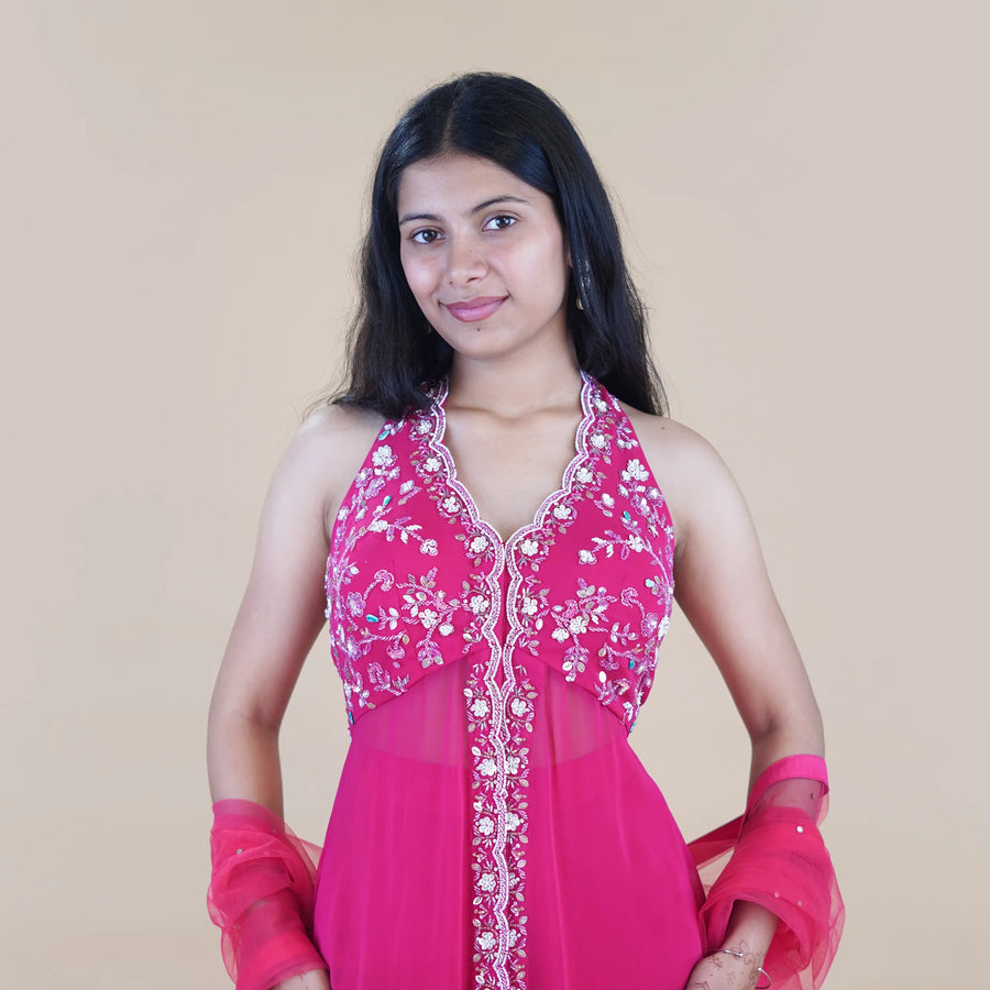 Designer Peplum Kurti with Sharara Vastrachowk