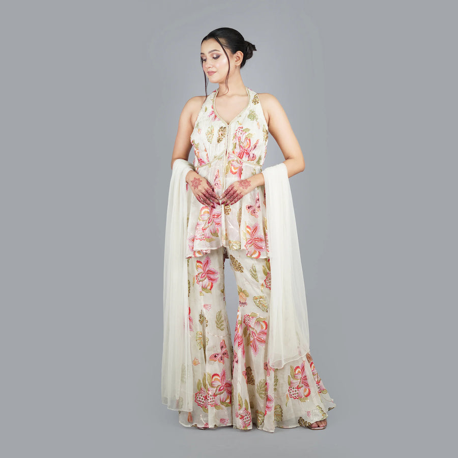 Designer Peplum Sharara Suit