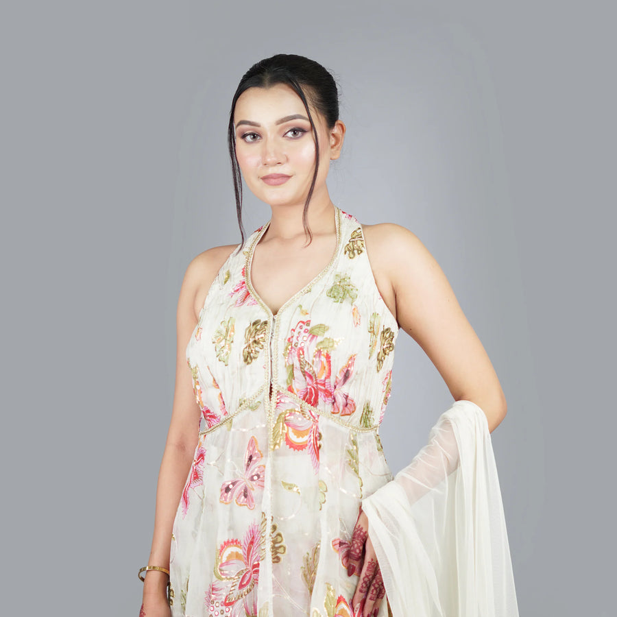 Designer Peplum Sharara Suit Vastrachowk