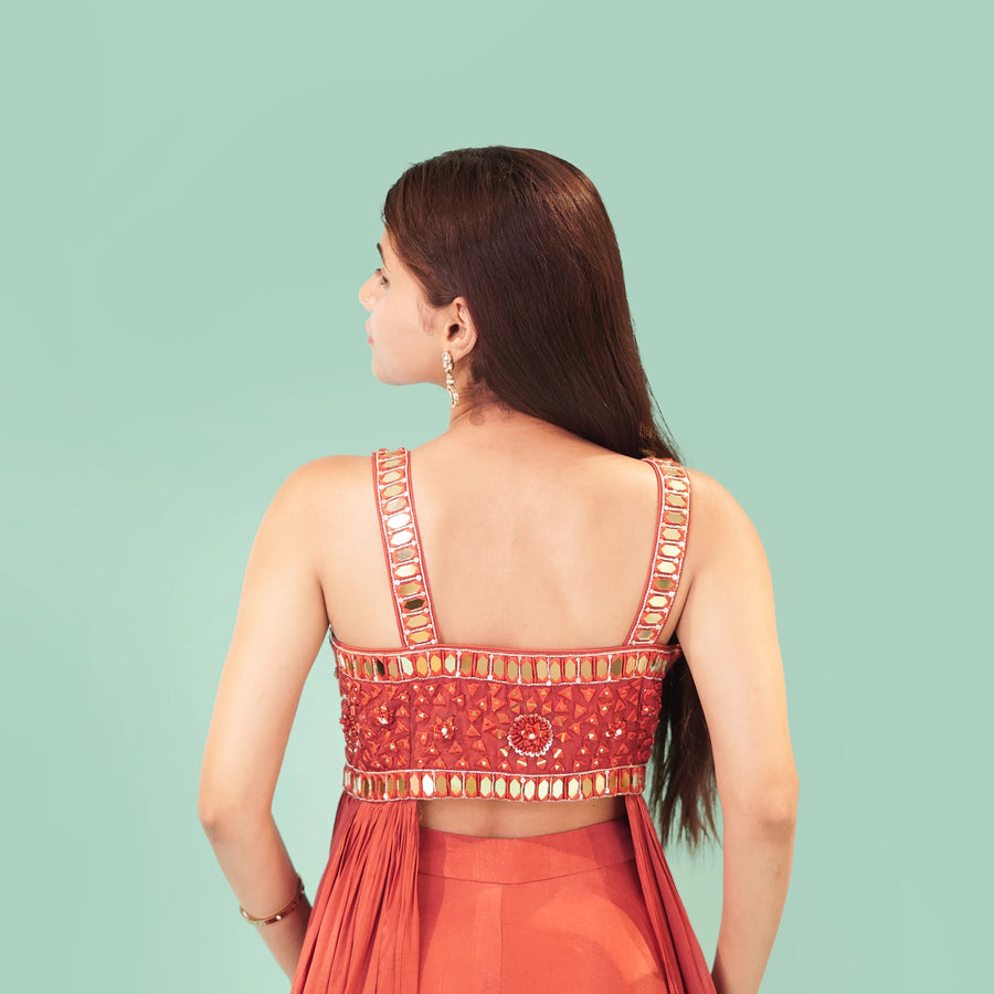 Designer Straight Shirt with Flared Sharara Vastrachowk