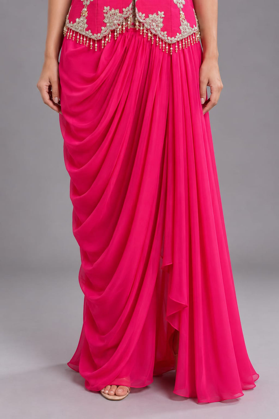 Rani Pink Embellished Dhoti Style Suit for Women | Designer Party Wear