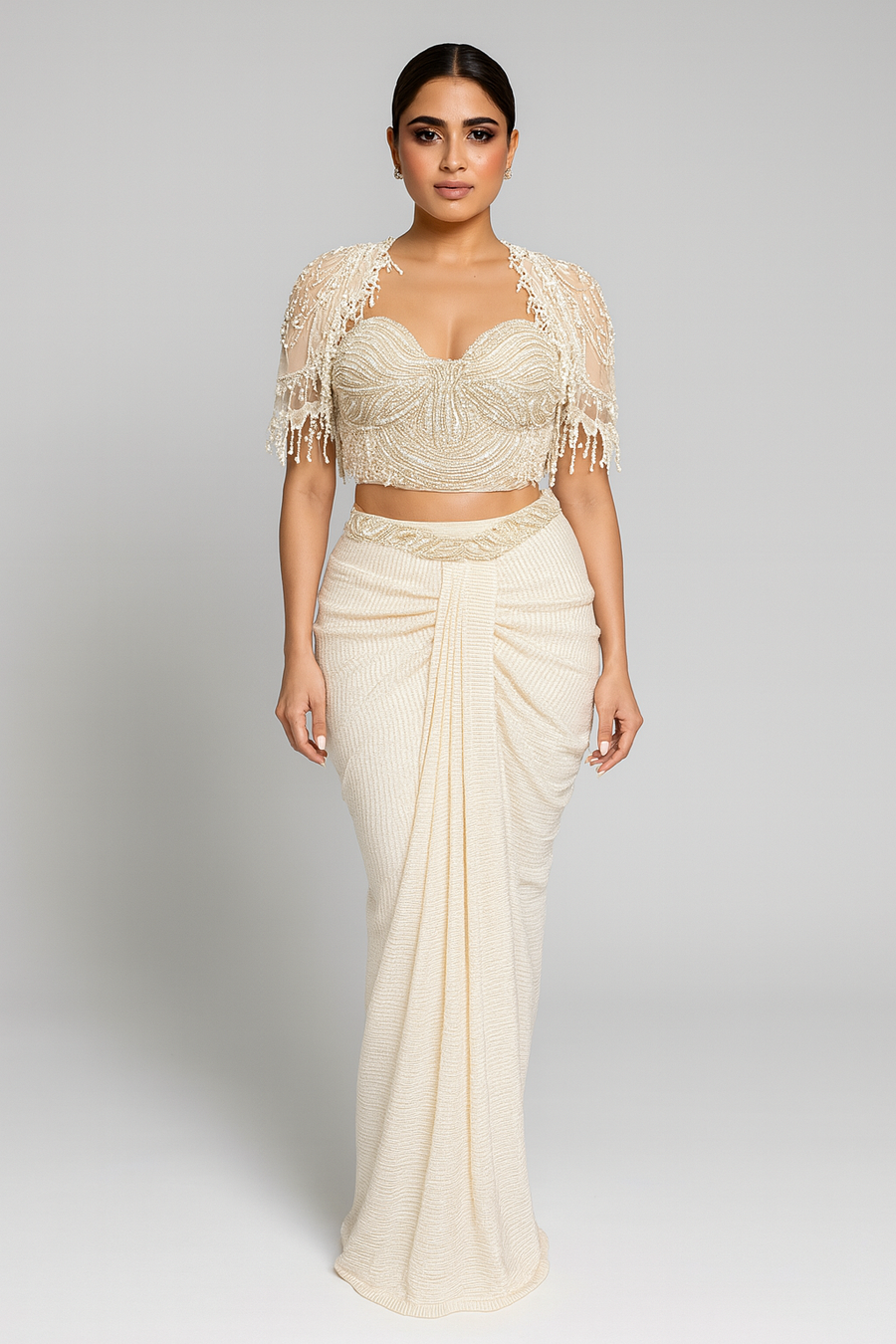 Dhoti with Shoulder Cape profile