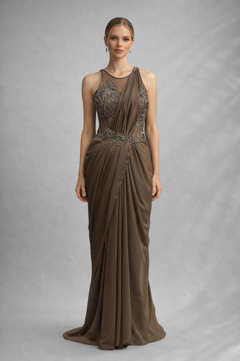 Drape Saree Style One Peace Gown 