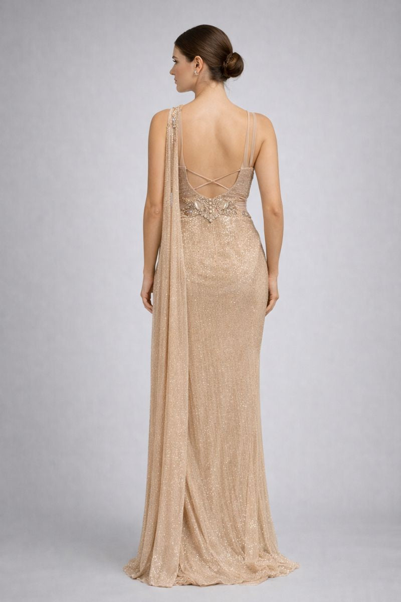 Drape Saree Style Straight Gown 