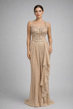 Drape Saree Style Straight Gown 