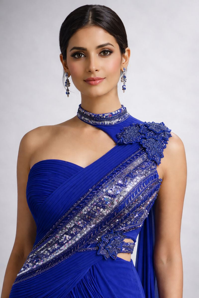 Drape Saree Style Stright Fit Gown