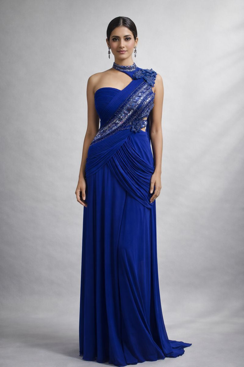 Drape Saree Style Stright Fit Gown