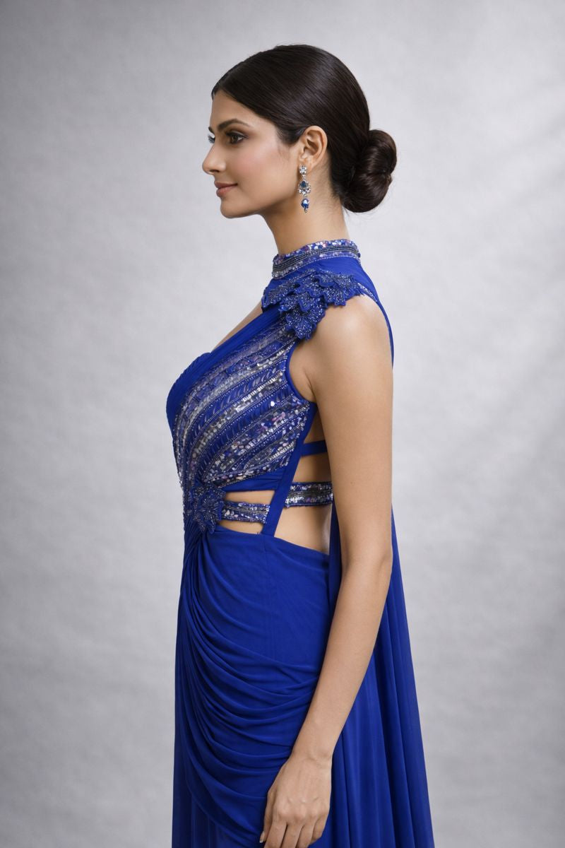 sachin and babi light blue dress Cocktail Dresses | Gowns | Draped Sarees | Dresses main image 1
