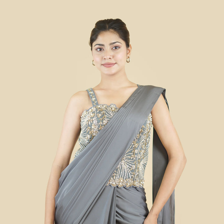 Drape Saree with Cord Set Look Vastrachowk