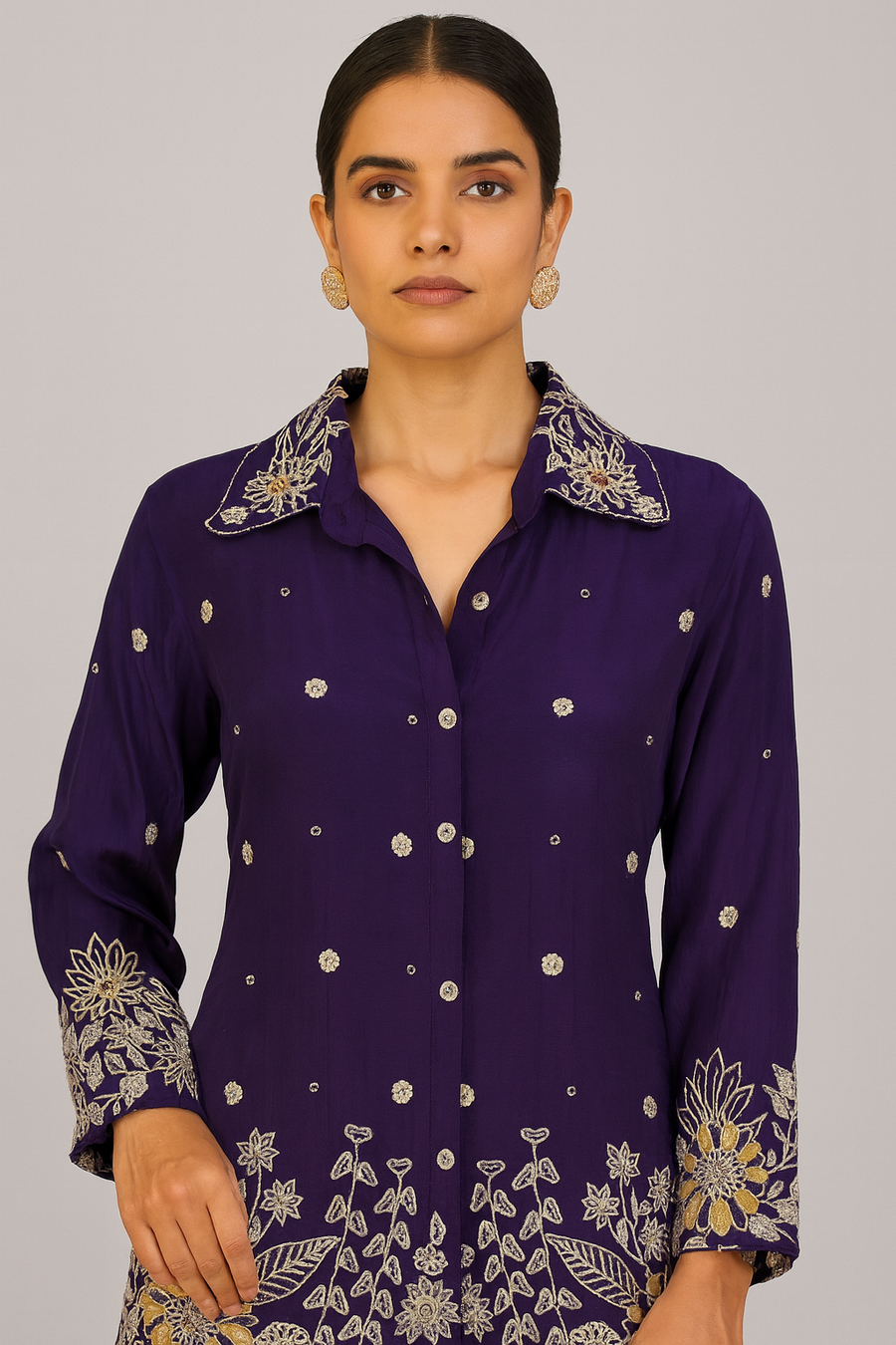 Elegant Co-ord Set with Sharara front close profile