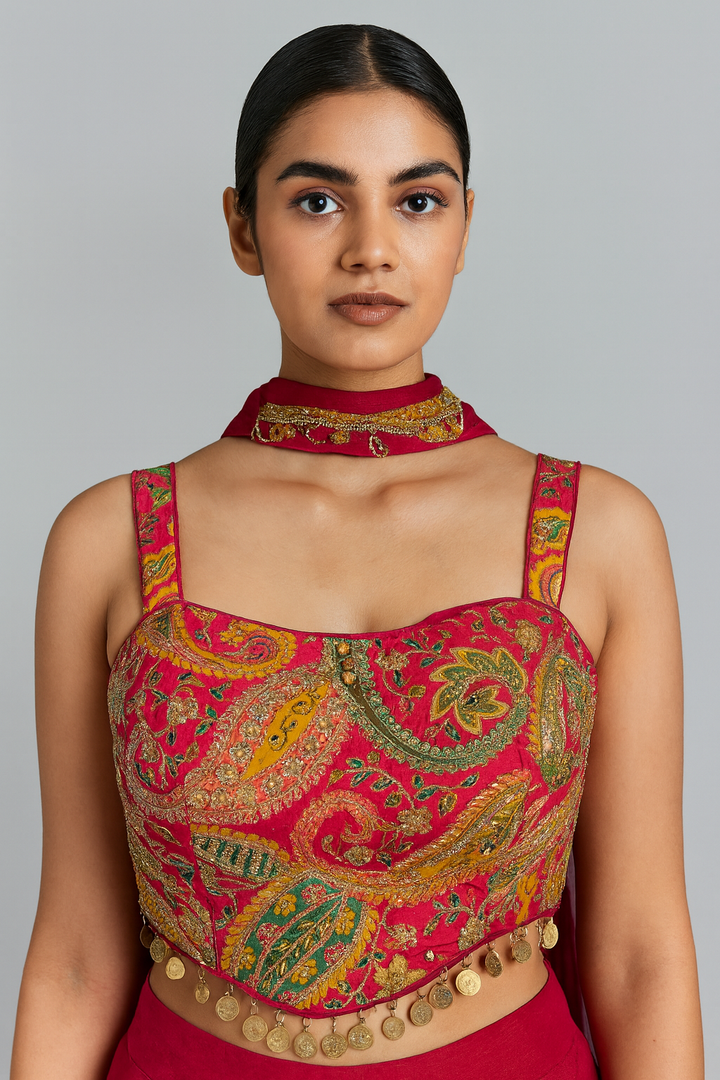 Elegant Crop Top Sharara front profile 