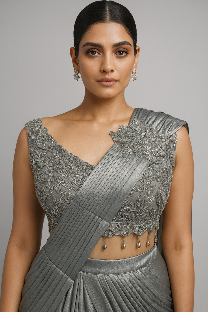 Elegant Drape Saree close profile