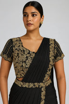 Black Drape Saree