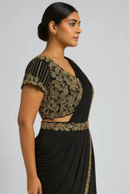Black Drape Saree