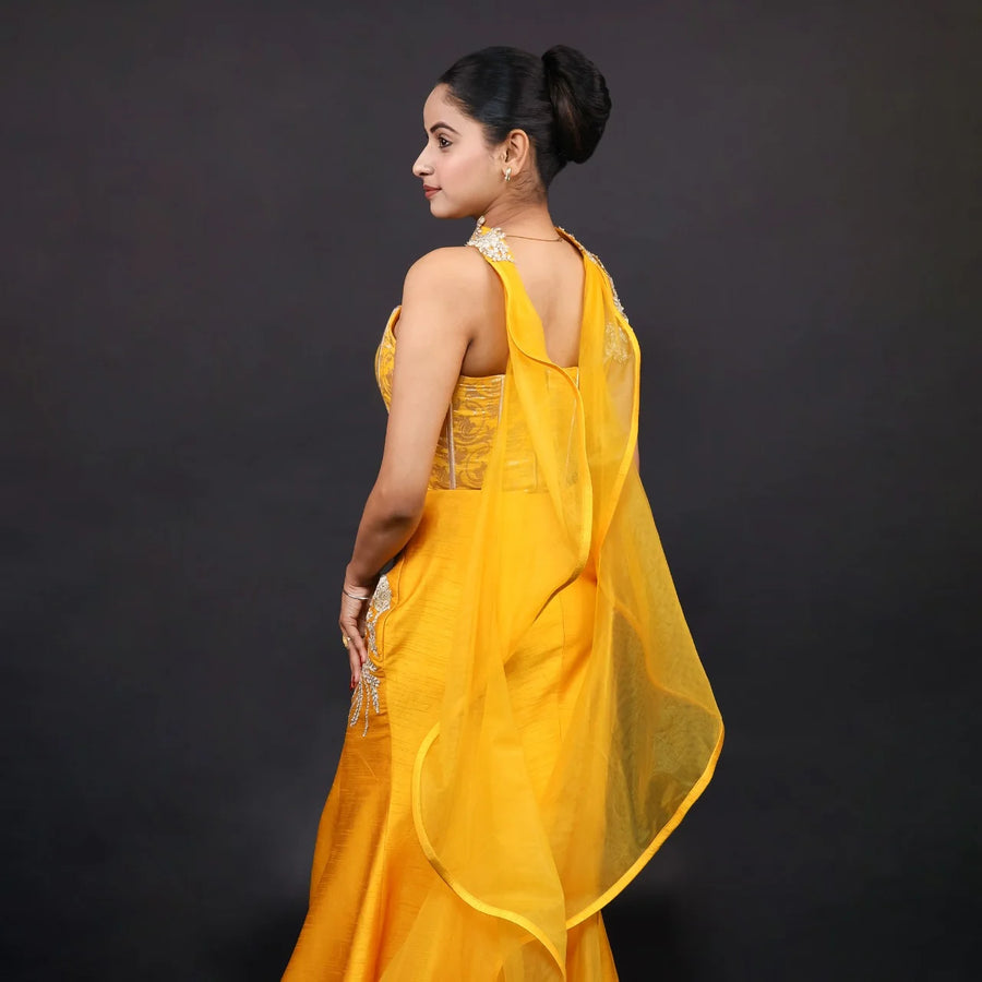 Elegant Mermaid Style Crop Top Skirt Co-ord Set Vastrachowk