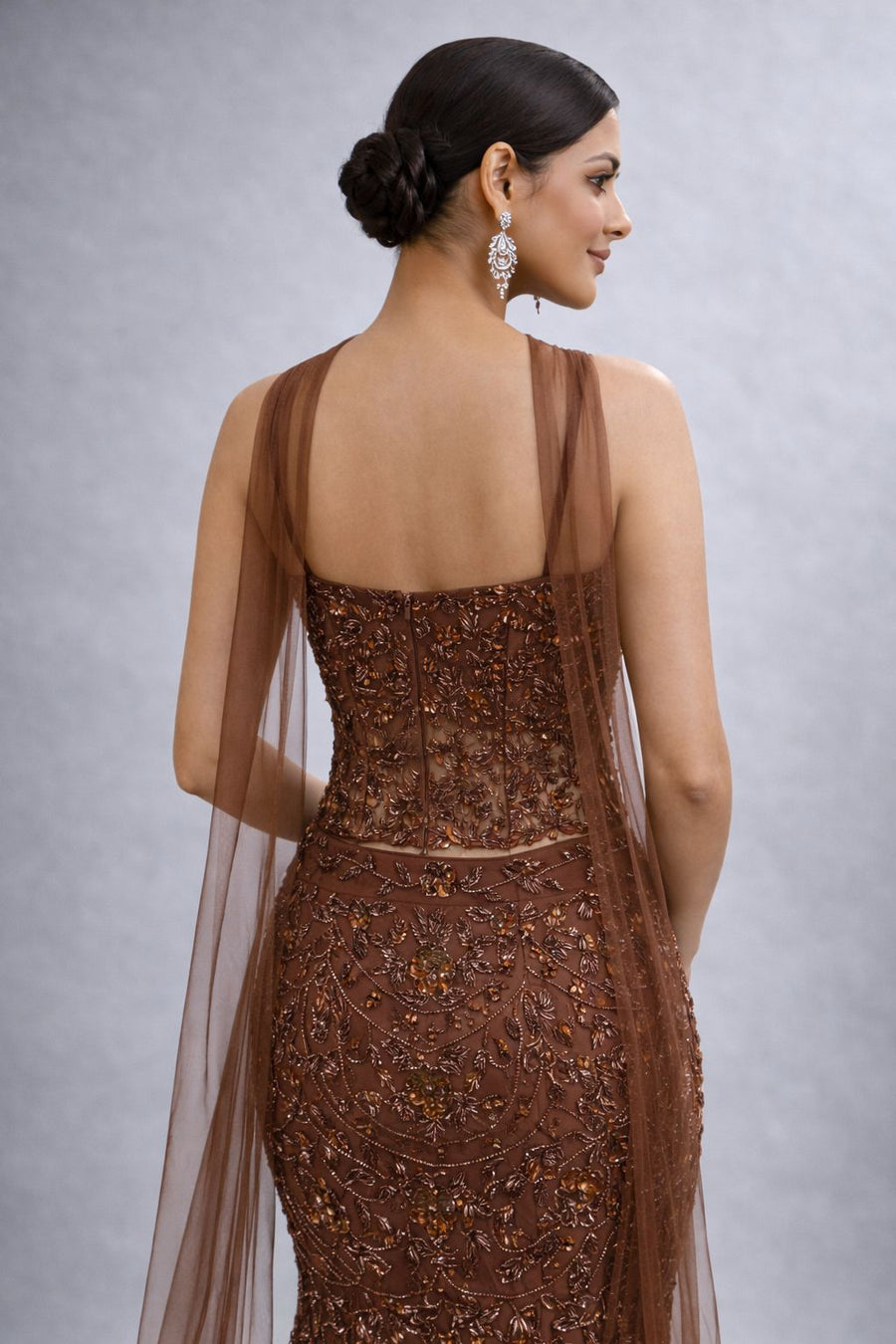 Fish Cut Lehenga Tall Cut Style crop Top