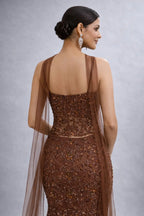 Fish Cut Lehenga Tall Cut Style crop Top