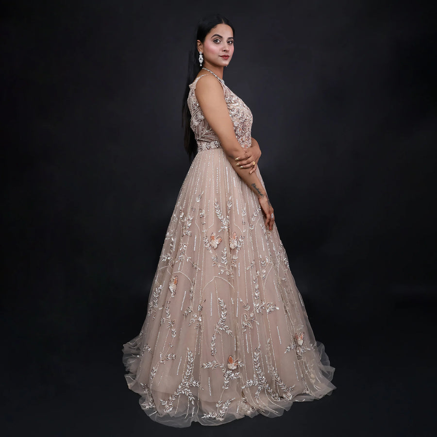 Flary Handwork Gown for Women- Vastrachowk