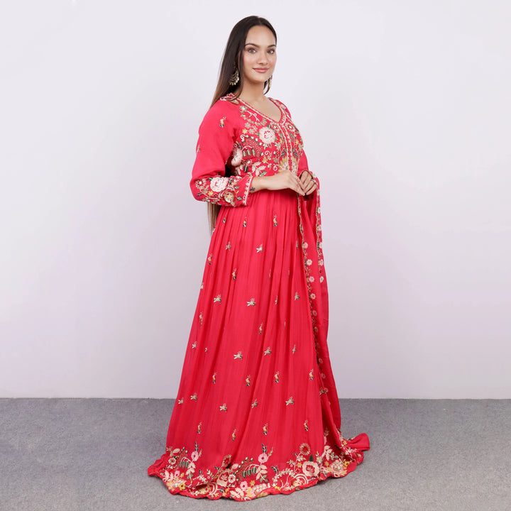 Full Sleeves Anarkali Suit with Dupatta