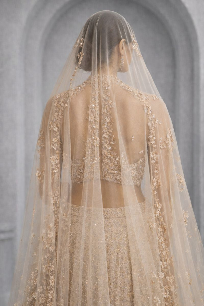  Gold Crop Top Lehenga 