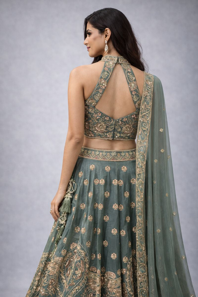 Halterneck Crop Top Lehenga 