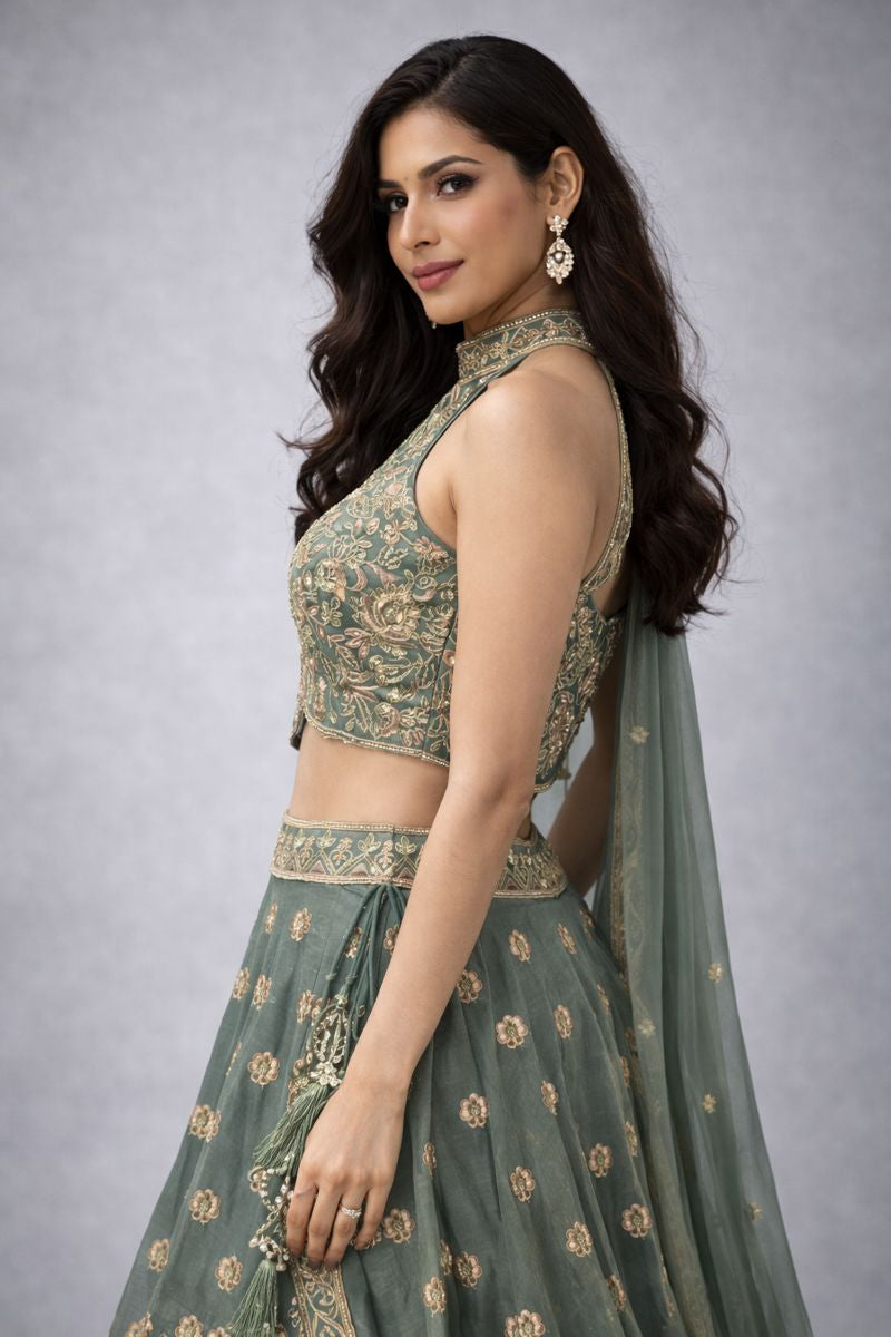 Halterneck_Crop_Top_Lehenga_