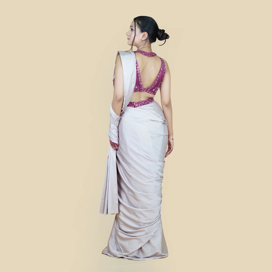 Halterneck Style Draped Saree Vastrachowk