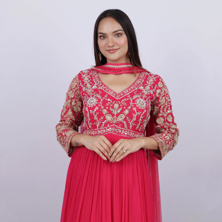 Hot Pink Anarkali Suit