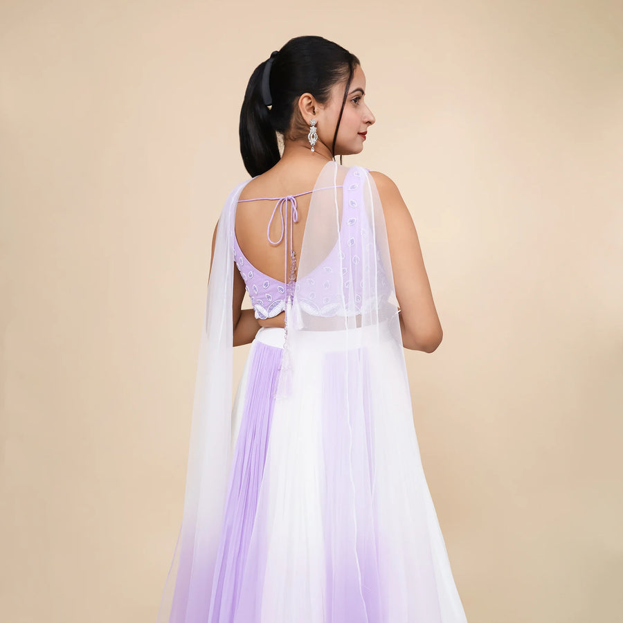 Trendy Crop Top Skirt with Choker & Dupatta