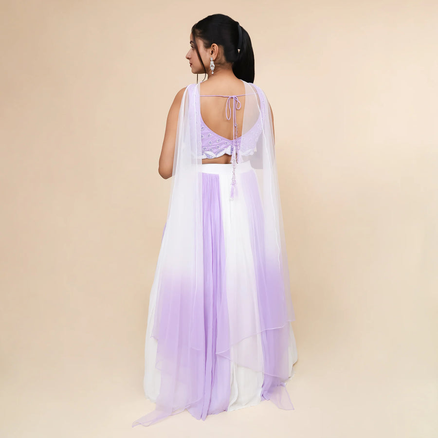 Trendy Crop Top Skirt with Choker & Dupatta