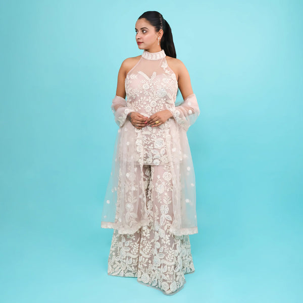 Stunning pink sharara suit