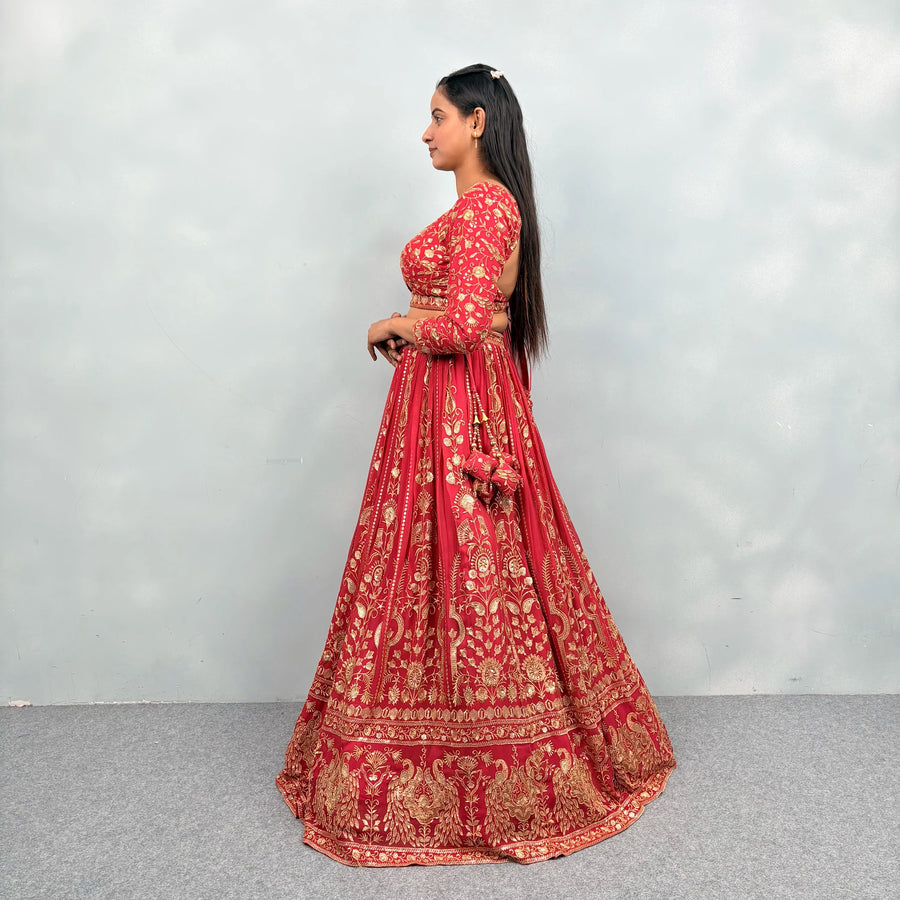 Coral Pink Lehenga Choli