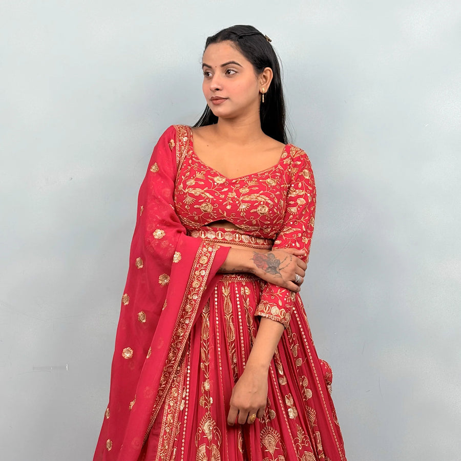 Coral Pink Lehenga Choli
