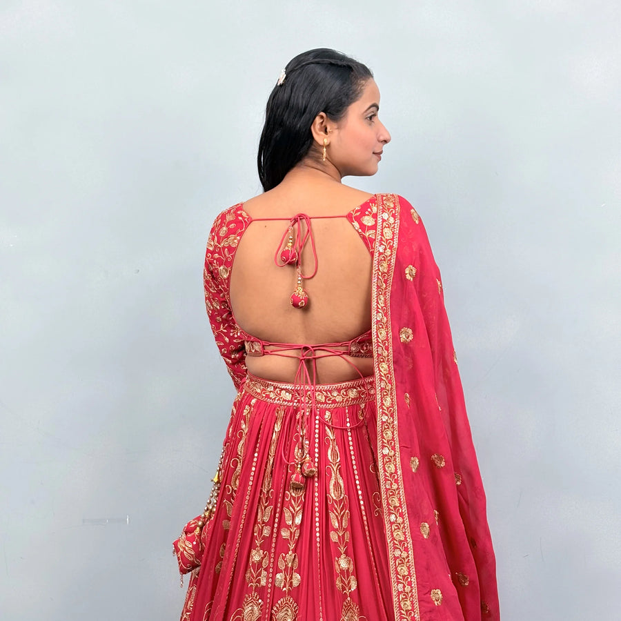 Coral Pink Lehenga Choli