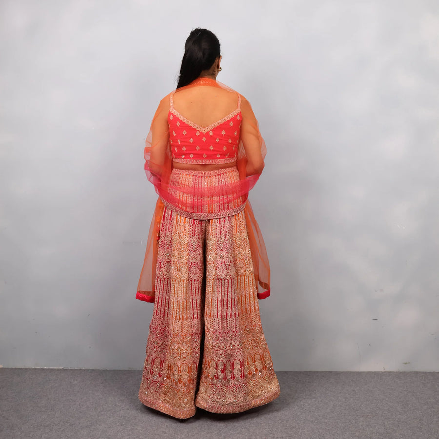 Trendy Crop Top Sharara Set with Dupatta