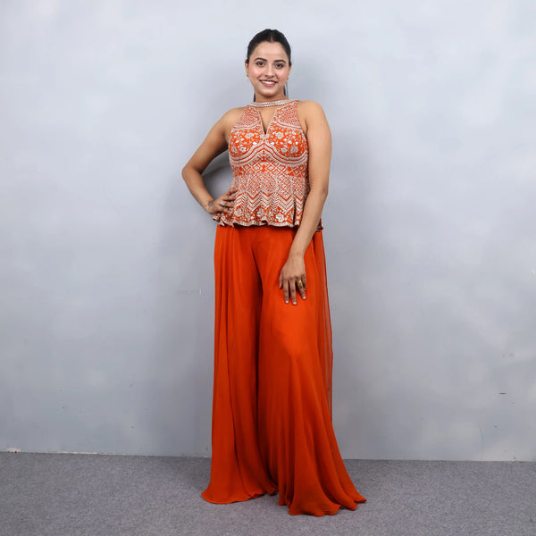 Peplum Top with Palazzo Set