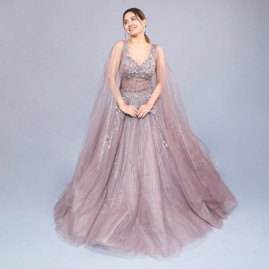 Ceremonial Gown with Flowy Look