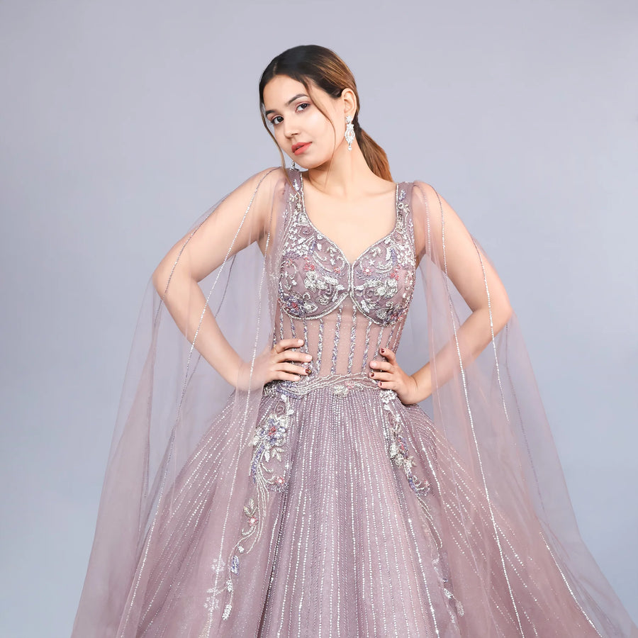 Ceremonial Gown with Flowy Look