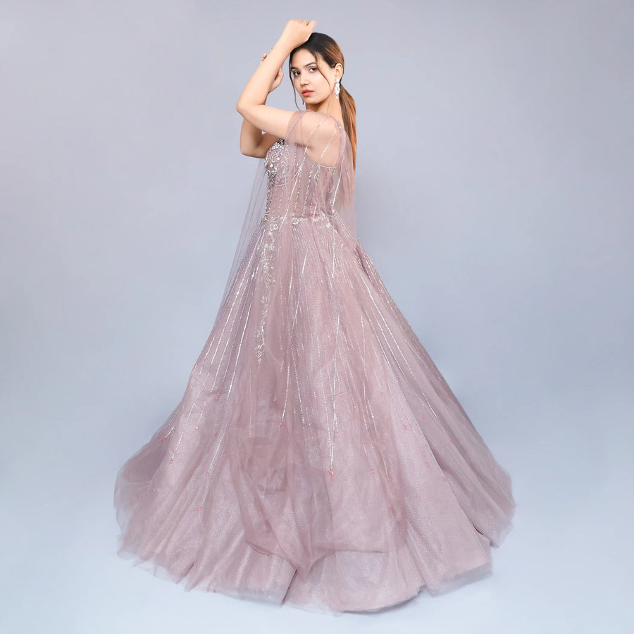 Ceremonial Gown with Flowy Look