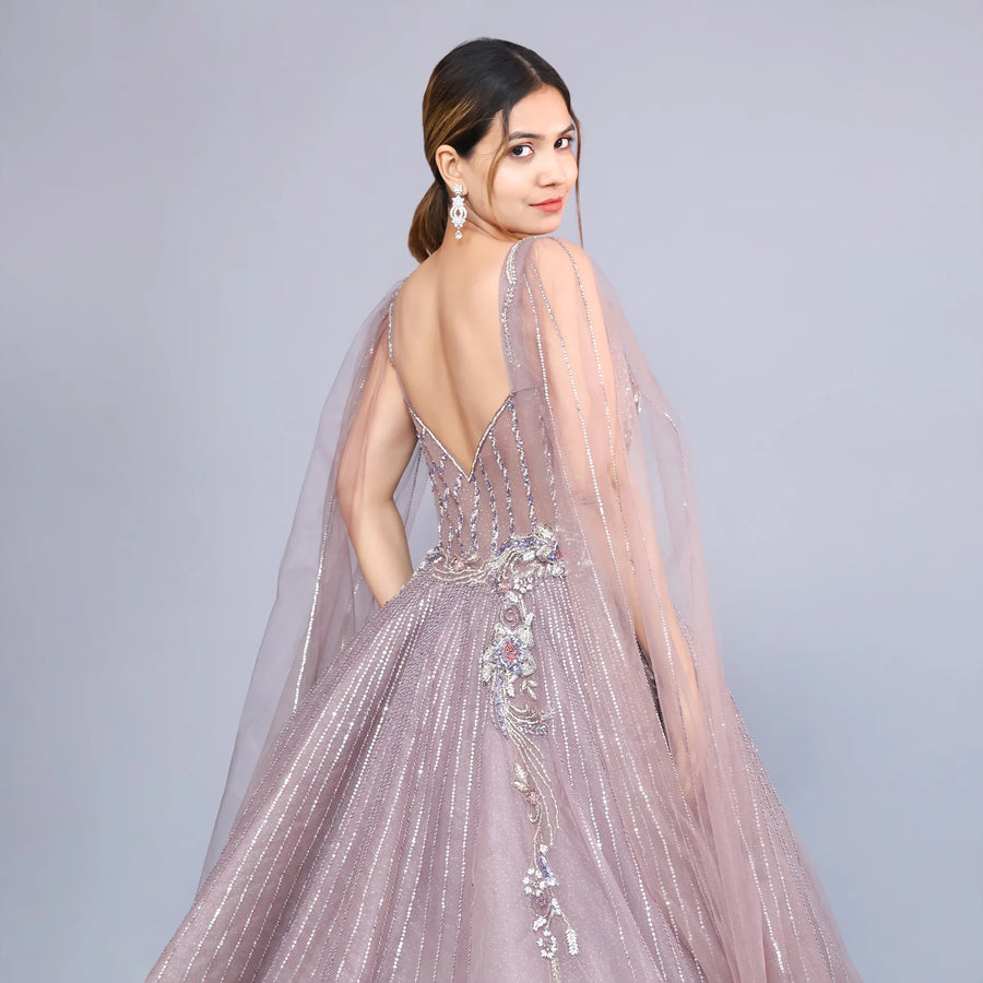 Ceremonial Gown with Flowy Look
