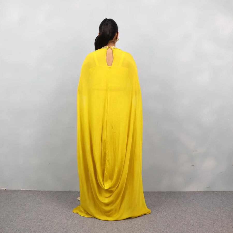 Crop top sharara with cape