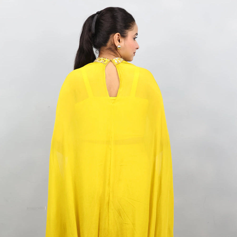 Crop top sharara with cape