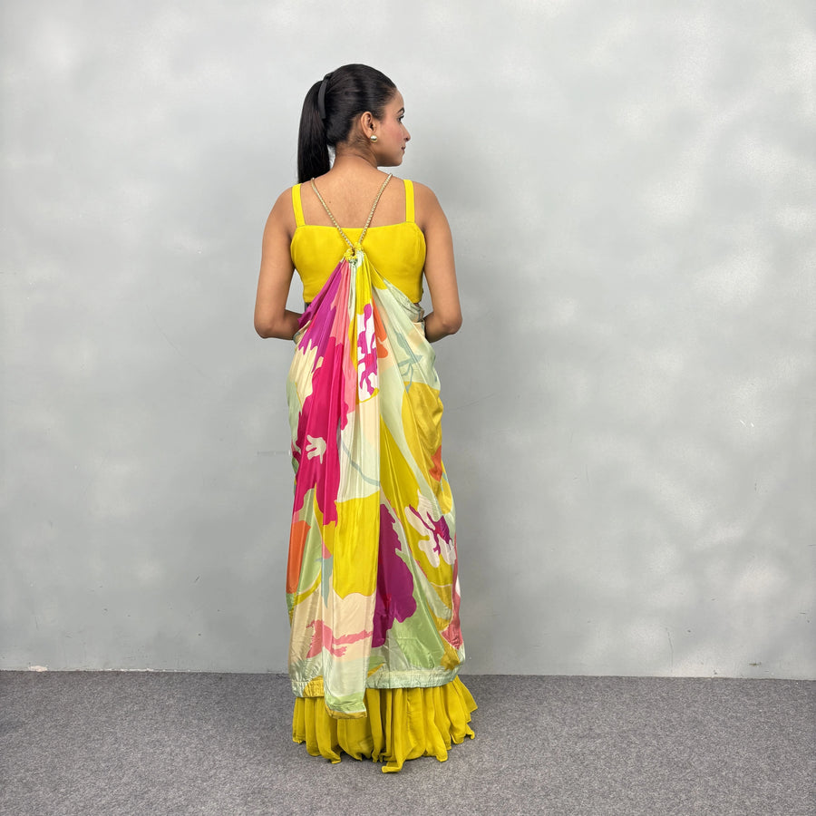 Trendy Crop Top Garara with Stylish Cape