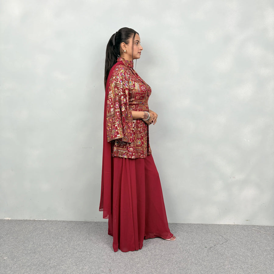Trendy Peplum with Palazzo Set